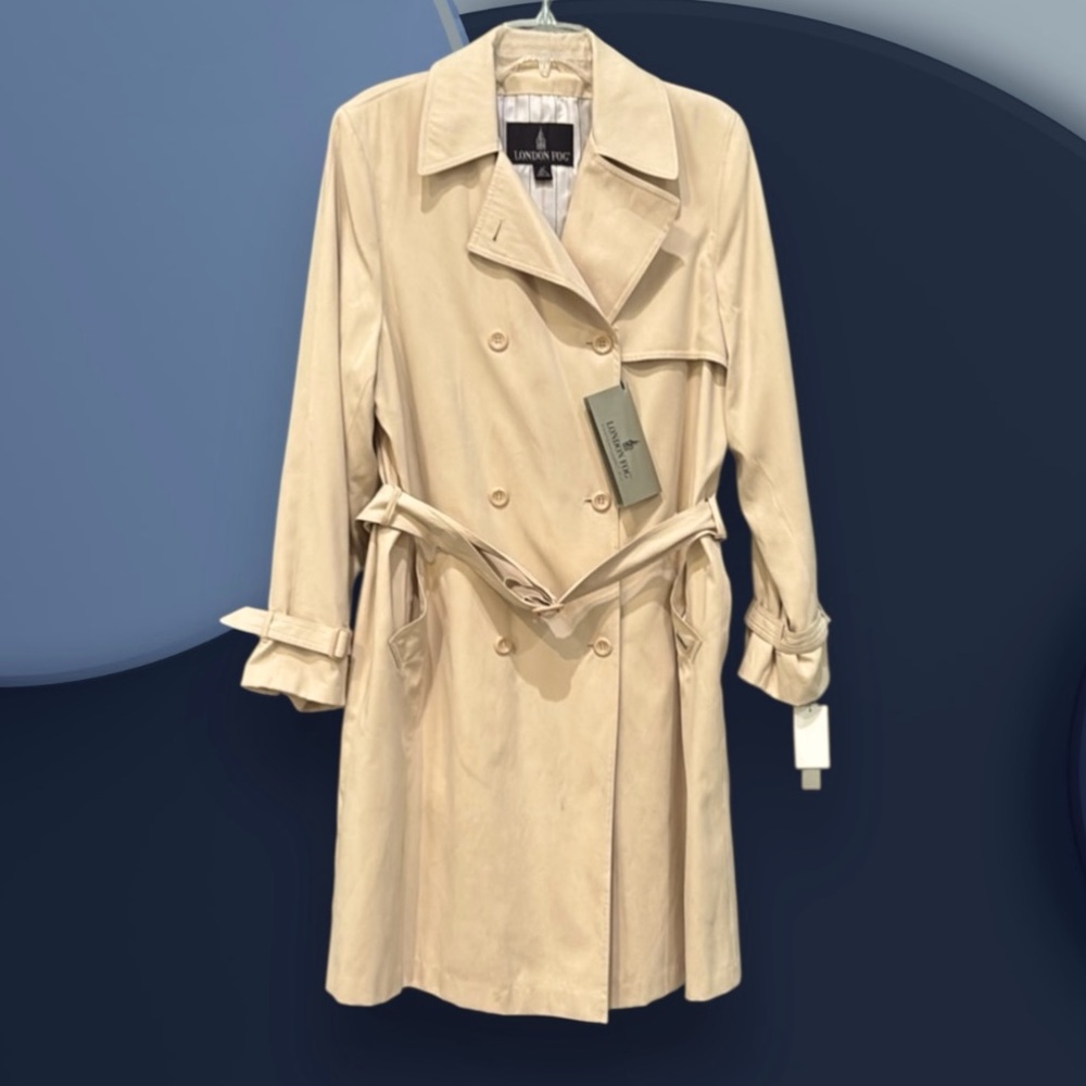 London Fog Beige Double-Breasted Trench Coat